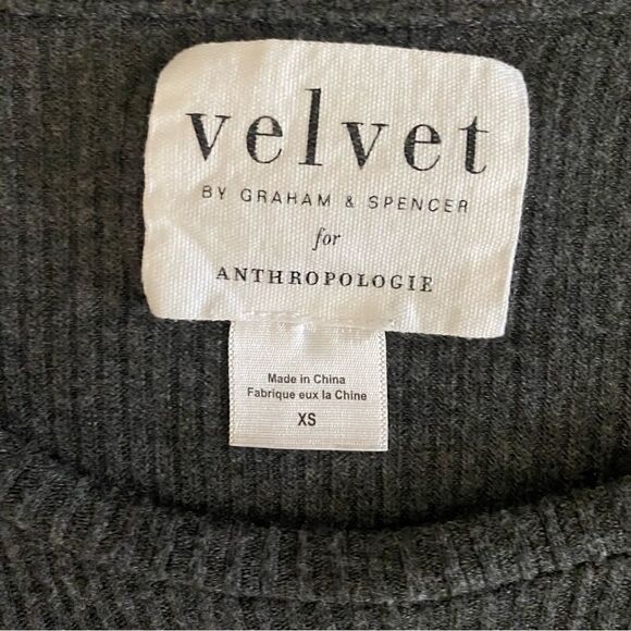 Anthropologie VELVET By Graham Spencer Ribbed Tunic Dress Gray - Picture 6 of 11